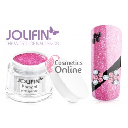 Gel UV Jolifin colorat Pink Sparkle 5 ml + 1 Pigment Oglinda Cadou